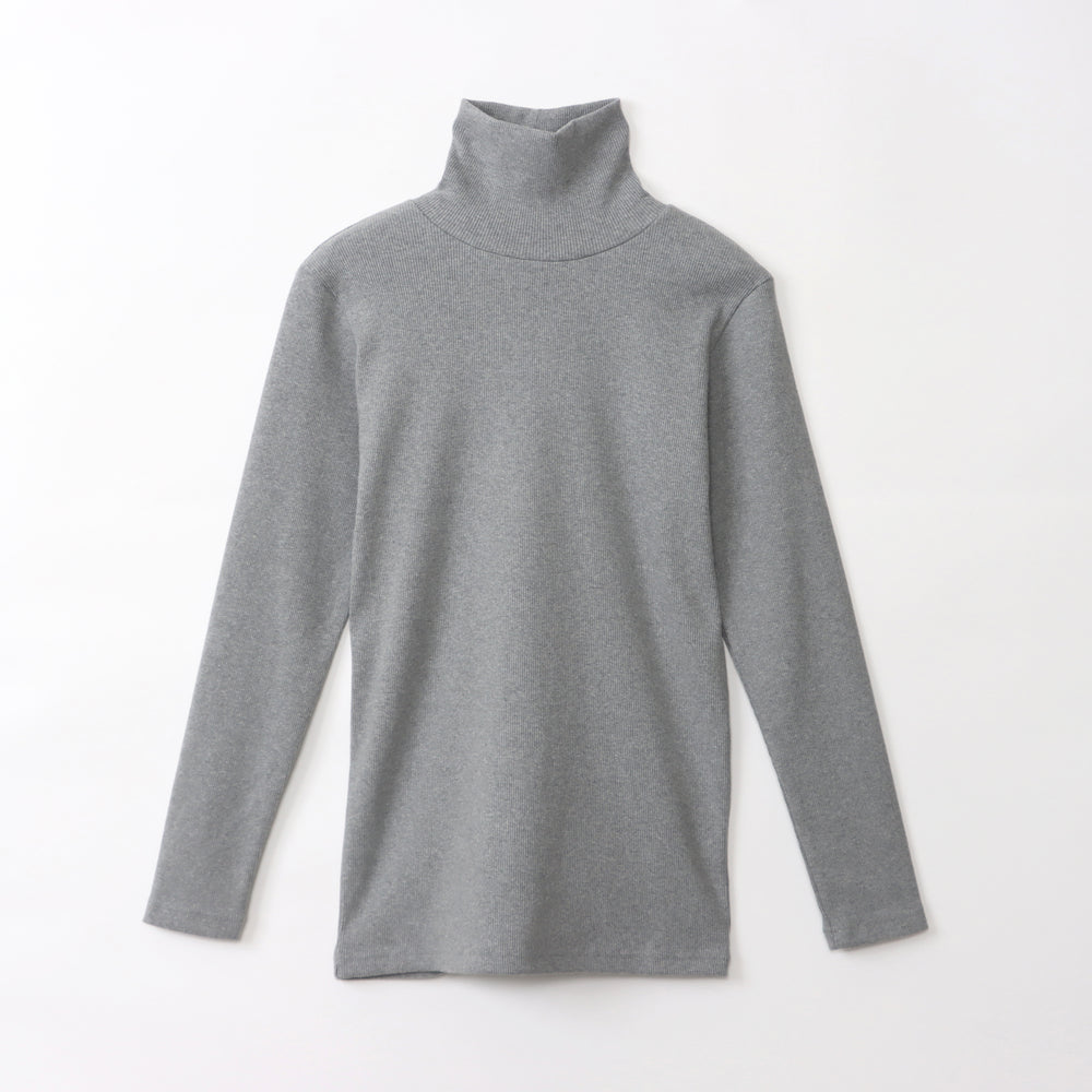 Heavy teleco ribbed turtleneck pullover cut and sew