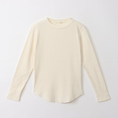Eyelet terry long sleeve pullover