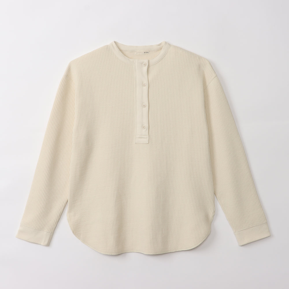 ラゲットリブ ヘンリーネック プルオーバー カットソー ニットアップ