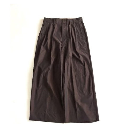 HAVERSACK / 120/2シャンブレー ハイウエストワイドパンツ BROWN