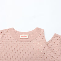 MEYAME / DOT HOLE JACQUARD TEE PINK