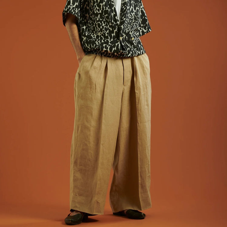 HAVERSACK / High waist 2 pleats wide pants