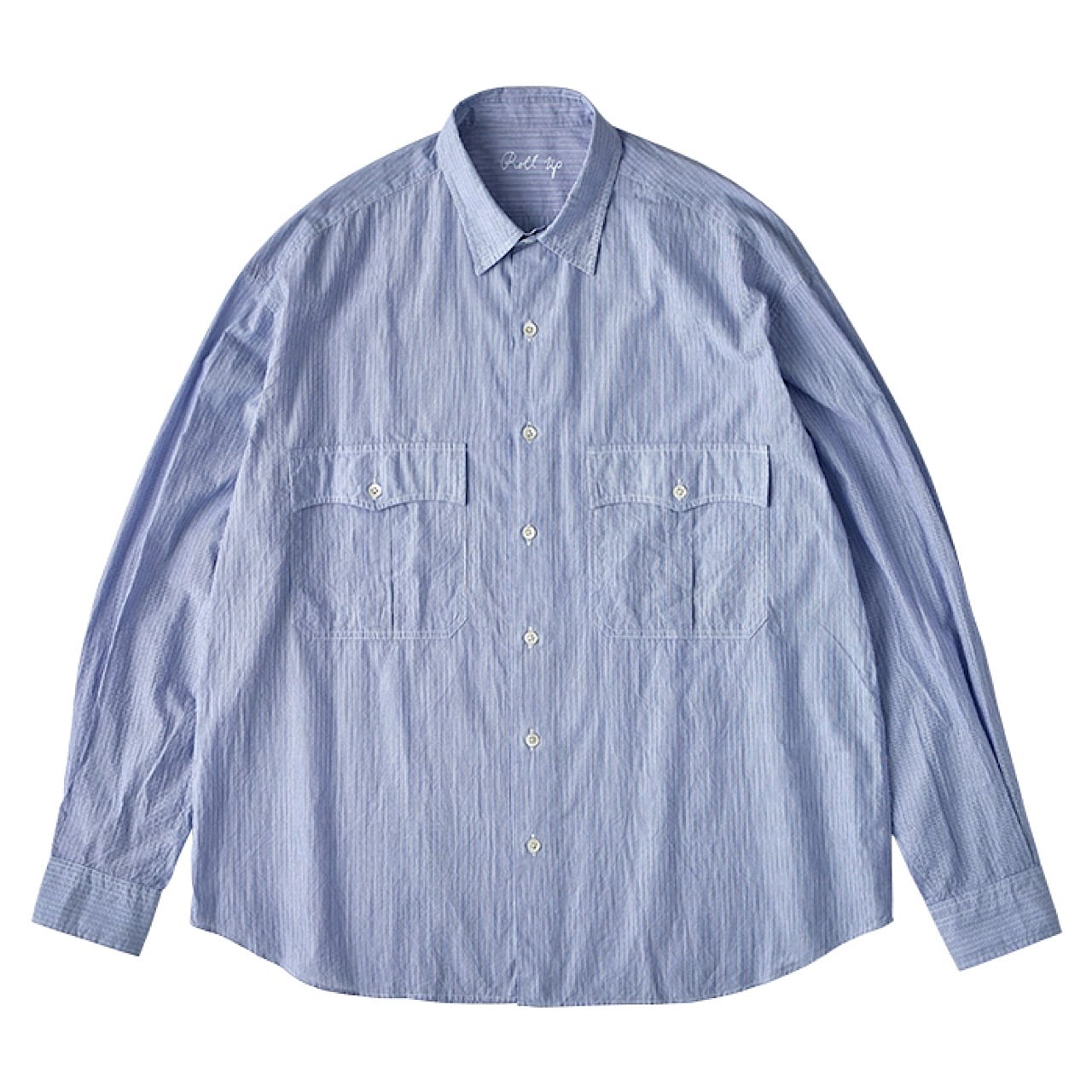 トップス PORTER CLASSIC ROLL UP STRIPE SHIRT BLUE PORTER CLASSIC / ROLL UP STRIPE SHIRT BLUE – CASDAY / キャスデイ