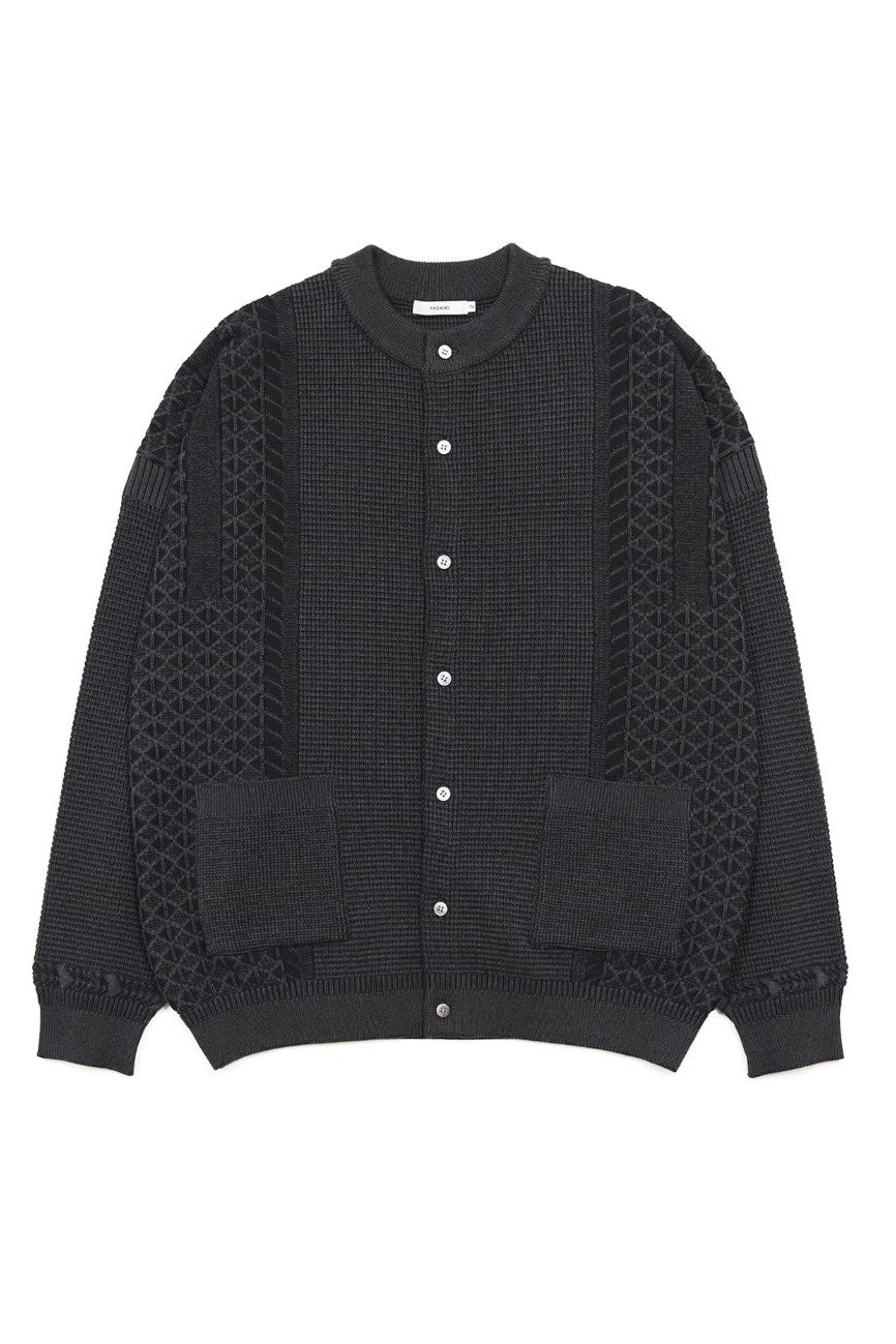 【YASHIKI】カーディガン(厚手) ブラック　YSK-19AW-KN01 YASHIKI YSK-25AW-KN01 Ginka Cardigan BLACK – CASDAY / キャスデイ