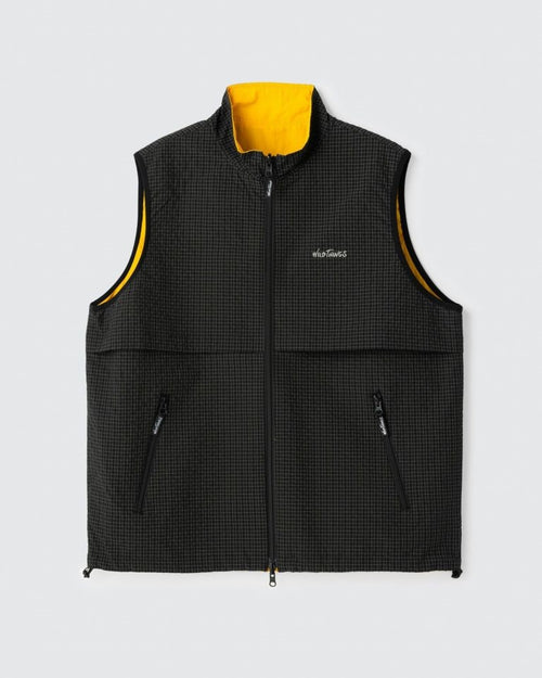 WILD THINGS / ゲッコーリバーシブルベスト GECKO REVERSIBLE VEST BLACK