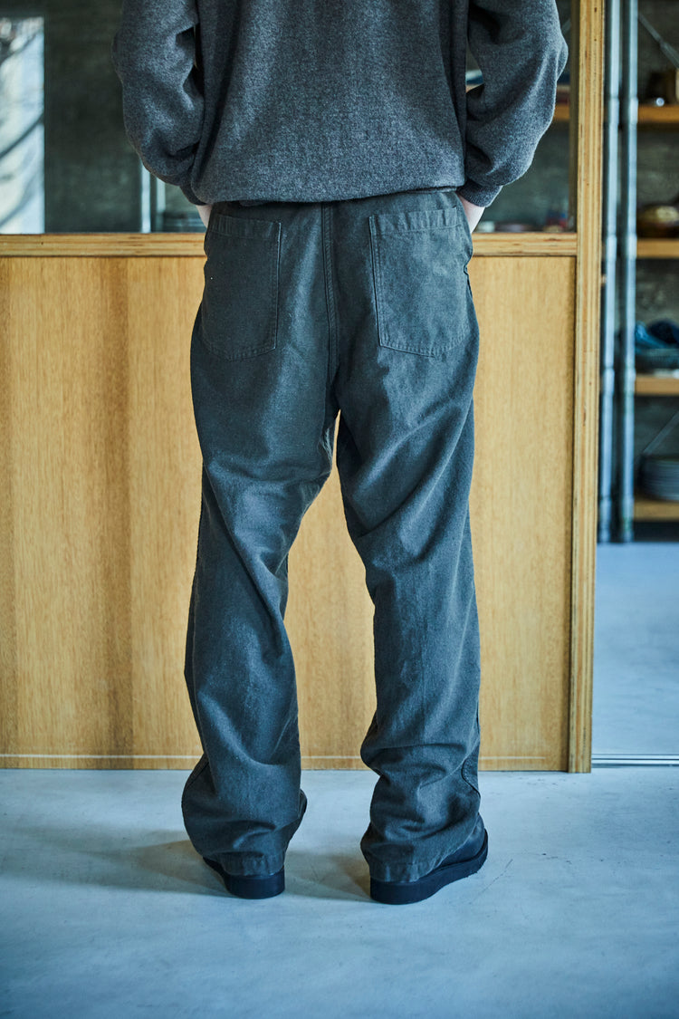 orslow RELAX FIT COTTON LINEN MOLESKIN FATIGUE PANTS CHARCOAL GRAY
