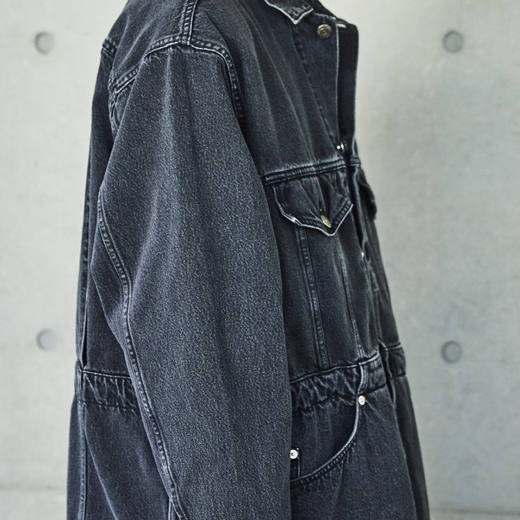 orslow / DENIM HALF COAT BLACK DENIM STONE