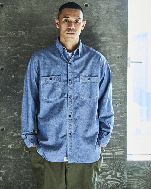 orslow   RELAX FIT CHAMBRAY WORK SHIRT