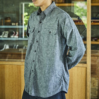 orslow / RELAX FIT WORK SHIRT BLACK CHECK