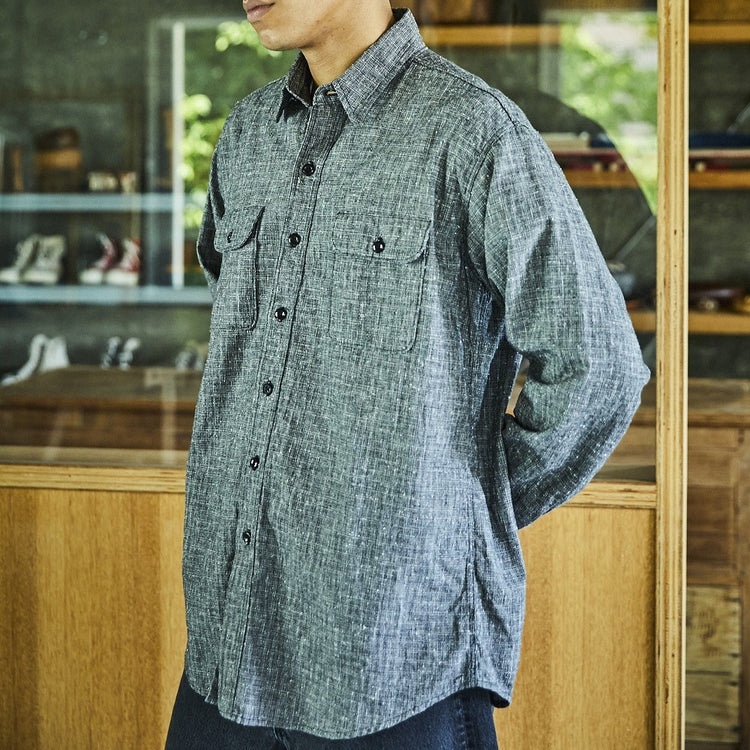 orslow / RELAX FIT WORK SHIRT BLACK CHECK