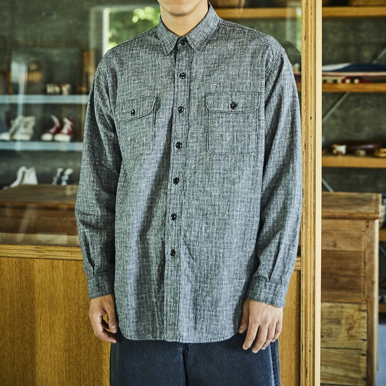 orslow / RELAX FIT WORK SHIRT BLACK CHECK