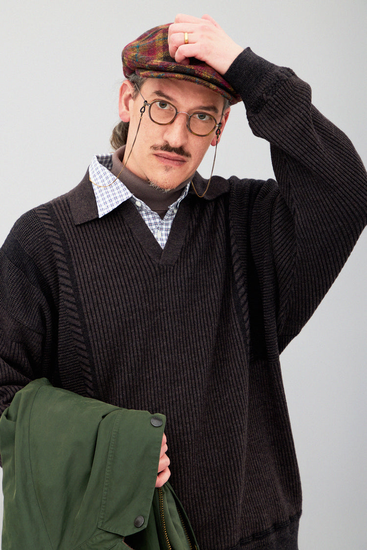 YASHIKI  Setsuen  Skipper Knit（雪煙） BLACK