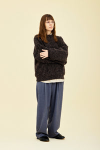 YASHIKI  Shusetsu boucle Knit（終雪） BROWN YSK-25AW-KN12