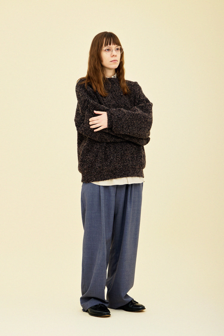 YASHIKI  Shusetsu boucle Knit（終雪） BROWN YSK-25AW-KN12