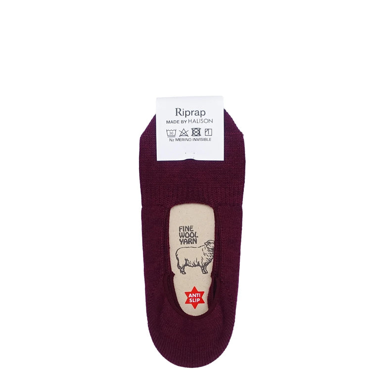 Riprap / NZ MERINO INVISIBLE SOCKS MAROON