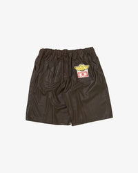 Sillage / circular short pants deadstock faux leather