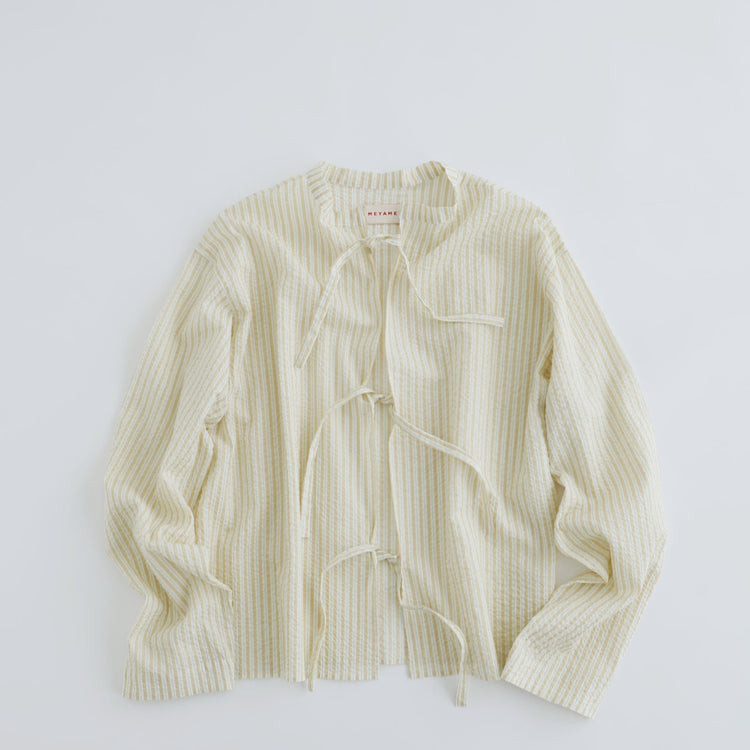 MEYAME / LIGHT COTTON STRIPE BLOUSE YELLOW