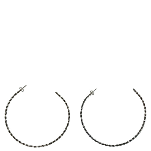 FIRST AMERICAN TRADERS/Sterling Silver Hoop Earrings Twist Line LLB