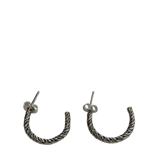 FIRST AMERICAN TRADERS/Sterling Silver Hoop Earrings Twist Line SA