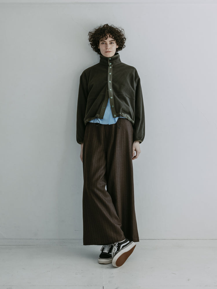 MEYAME  FLEECE SNAP SHORT JACKET OLIVE