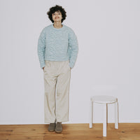 MEYAME / FLOWER QUILTING PULLOVER LIGHT BLUE