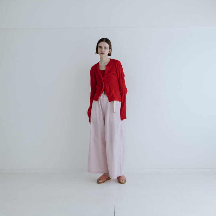 MEYAME / PIN STRIPE SIDE LINE WIDE PANTS PINK