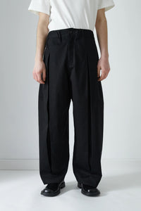 sage NATION  BOX PLEAT TROUSER BLACK