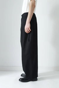 sage NATION  BOX PLEAT TROUSER BLACK