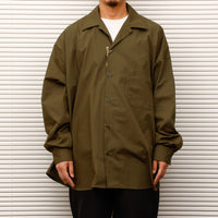 ARMY TWILL / Cotton/Polyester Plain Big Shirt