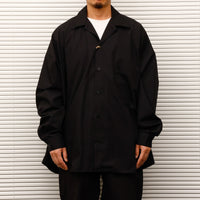 ARMY TWILL / Cotton/Polyester Plain Big Shirt BLACK