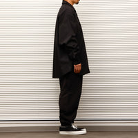 ARMY TWILL / Cotton/Polyester Plain Big Shirt BLACK