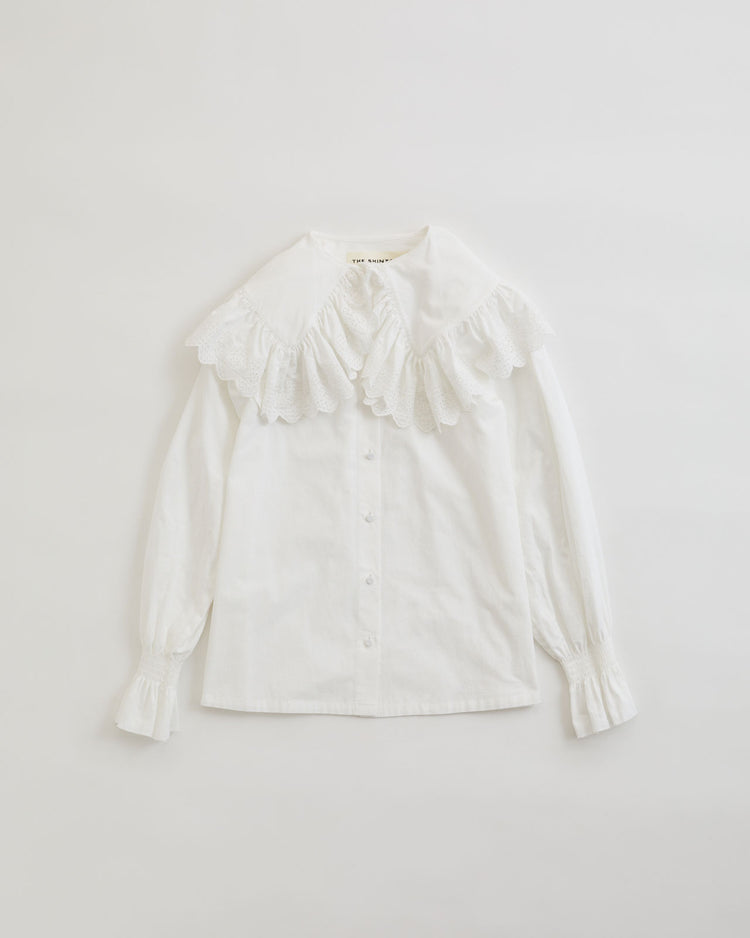 THE SHINZONE / LACE COLLAR BLOUSE 01 WHITE