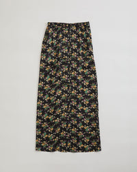 THE SHINZONE / FLOWER BOUQUET PRINTED SATIN SKIRT 07 BLACK
