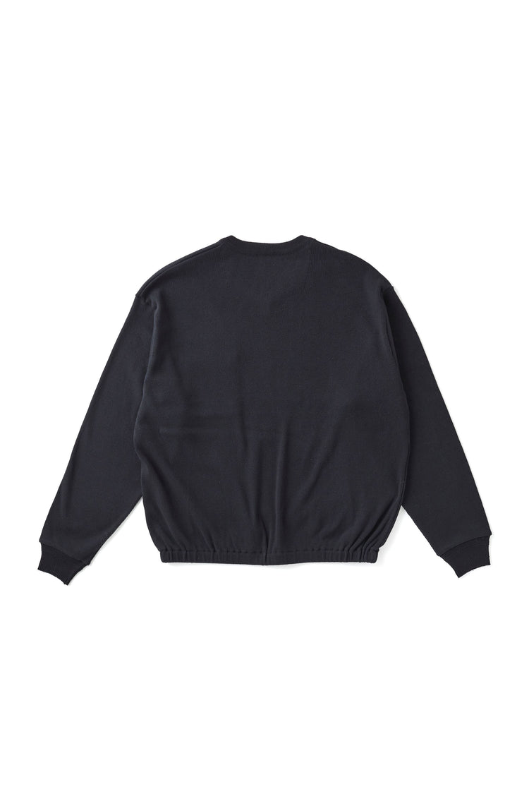 OLD JOE BRAND   V-NECK SILK NEP RIBED TOPS ONYX