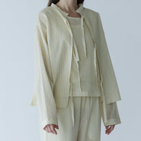 MEYAME / LIGHT COTTON STRIPE SLEEVELESS BLUE