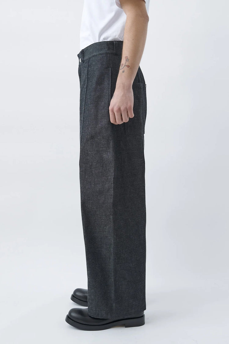 sage NATION  WELT TROUSER RAW DENIM RAW BLACK