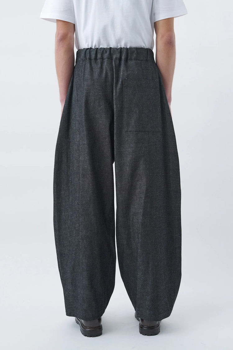 sage NATION  BOX PLEAT TROUSER DENIM RAW BLACK
