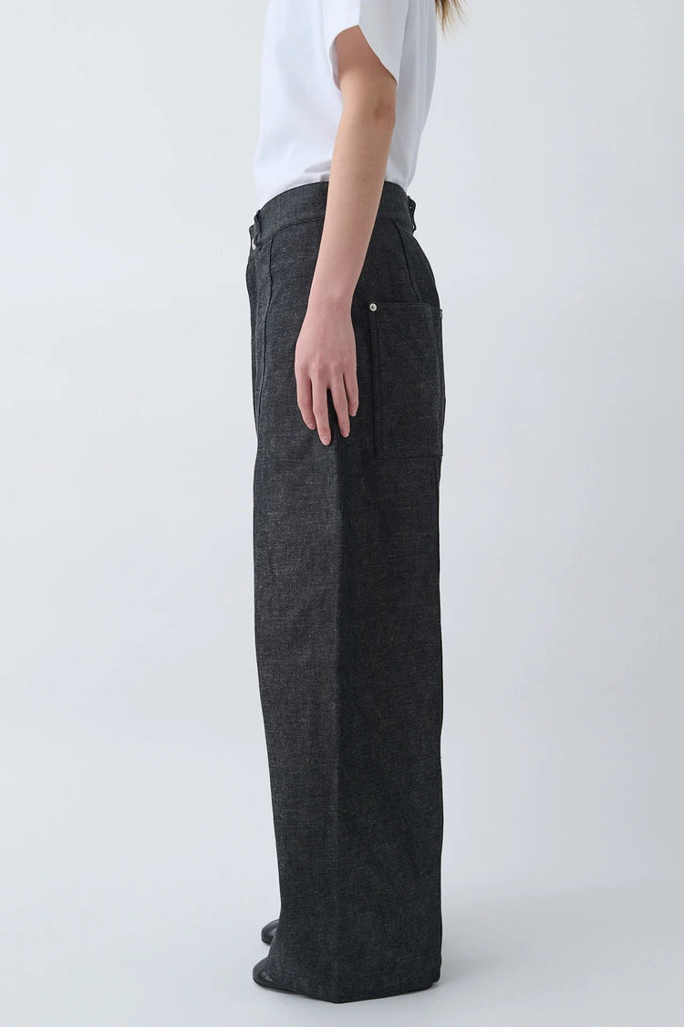 sage NATION  WELT TROUSER RAW DENIM RAW BLACK