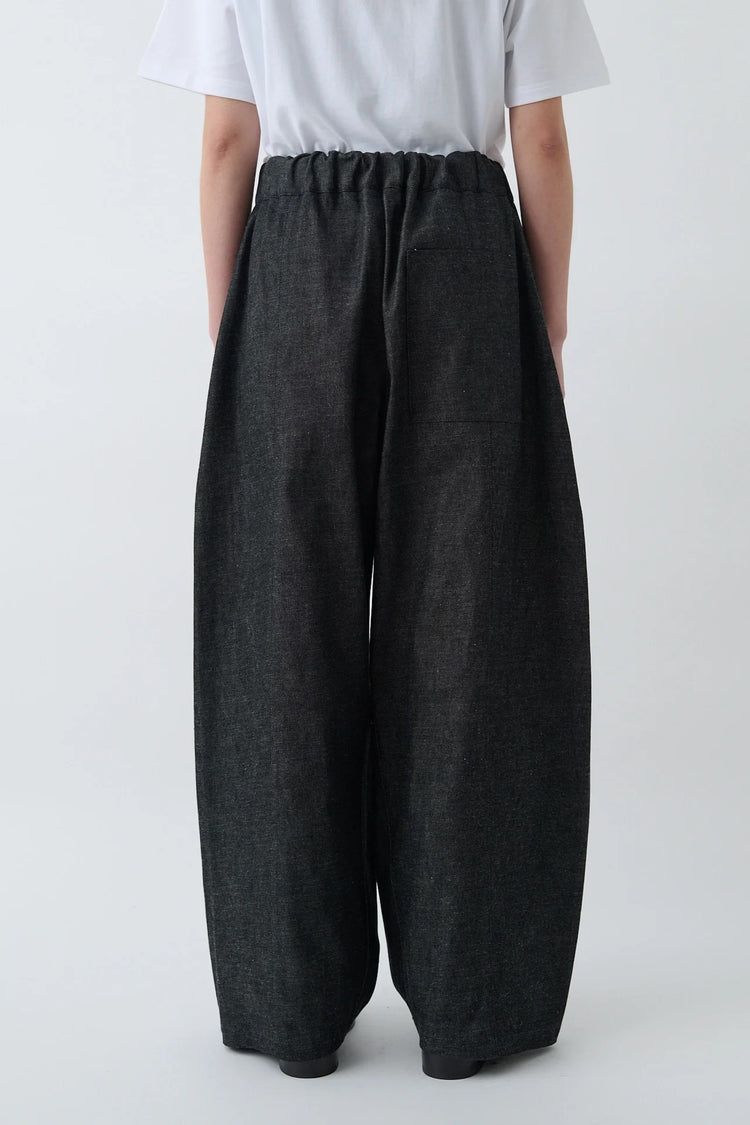 sage NATION  BOX PLEAT TROUSER DENIM RAW BLACK