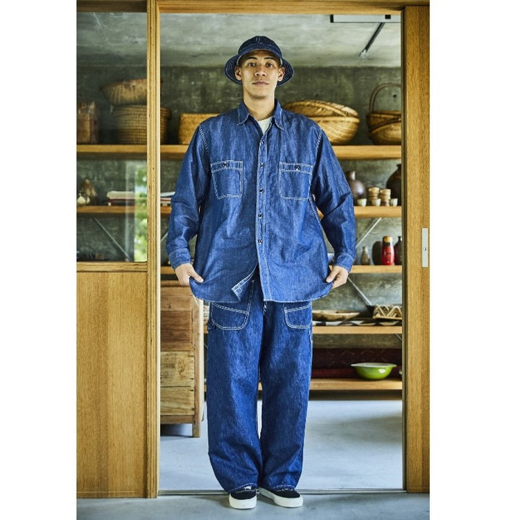 orslow / SUPIMA 100/2 LINEN DUNGAREE WORK SHIRT