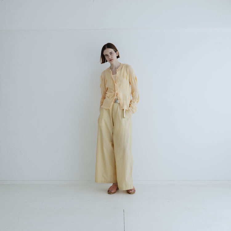 MEYAME / PIN STRIPE SIDE LINE WIDE PANTS YELLOW