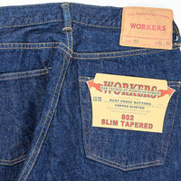 WORKERS  Lot 802 Slim Tapered Jeans 13.75 oz American Cotton 100%, Raw Denim