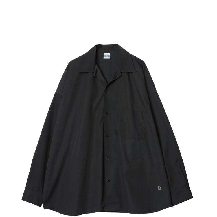 ARMY TWILL / Cotton/Polyester Plain Big Shirt BLACK