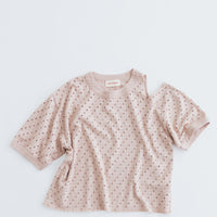 MEYAME / DOT HOLE JACQUARD TEE PINK