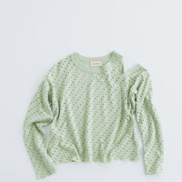 MEYAME / DOT HOLE JACQUARD LONG SLEEVE TEE GREEN