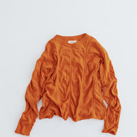 MEYAME / TUCKED JACQUARD PULLOVER ORANGE