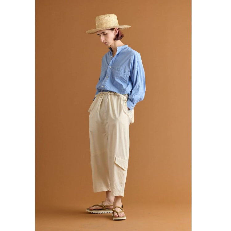 HAVERSACK / Salt-Shrink Satin Overpants OFF WHITE