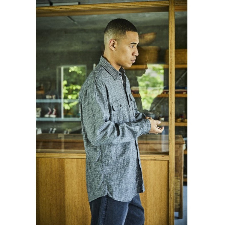 orslow / RELAX FIT WORK SHIRT BLACK CHECK