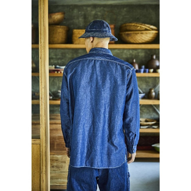 orslow / SUPIMA 100/2 LINEN DUNGAREE WORK SHIRT