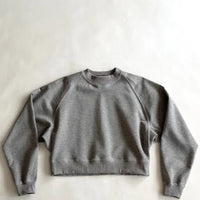 HAVERSACK / Women 612521 TOP GRAY High gauge fleece cropped sweatshirt